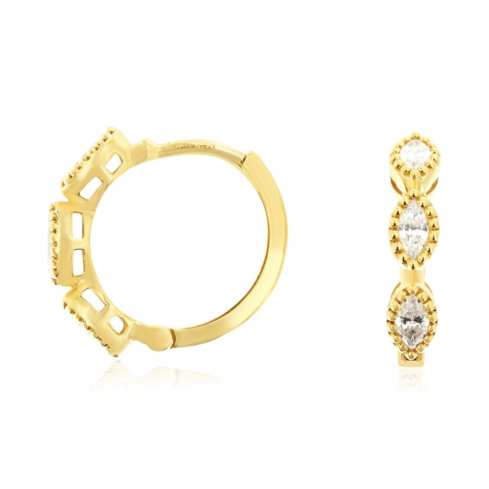 YELLOW GOLD DIAMOND EARRINGS H4122D