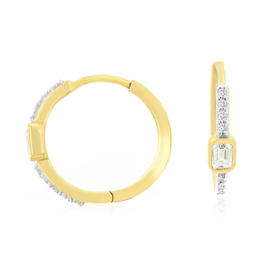 YELLOW GOLD DIAMOND EARRINGS H4070D