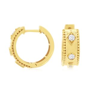YELLOW GOLD DIAMOND EARRINGS H3434D