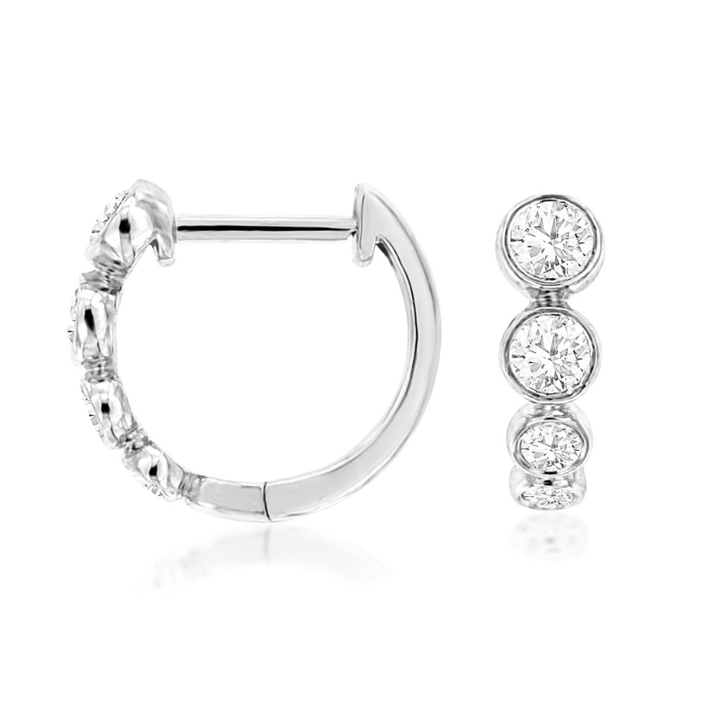 WHITE GOLD DIAMOND HOOP EARRINGS WH1039D