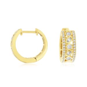YELLOW GOLD DIAMOND EARRINGS H3409D