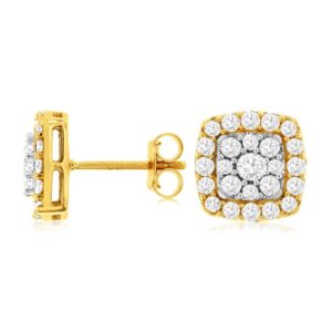 YELLOW GOLD DIAMOND EARRINGS H1724D