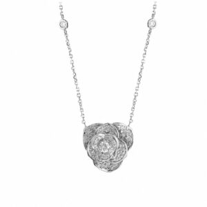 WHITE GOLD DIAMOND FLOWER PENDANT NW12451D