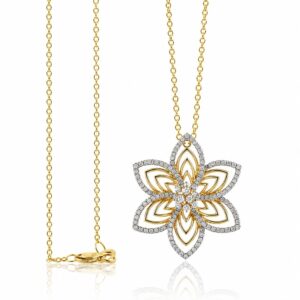 YELLOW GOLD DIAMOND FLOWER PENDANT P10580D