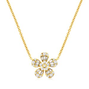YELLOW GOLD DIAMOND NECKLACE C9685D