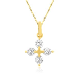 YELLOW GOLD DIAMOND PENDANT H4145D