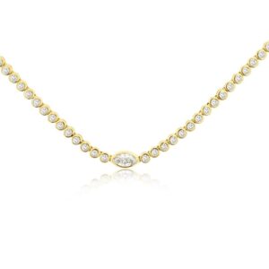 YELLOW GOLD DIAMOND NECKLACE H4028D