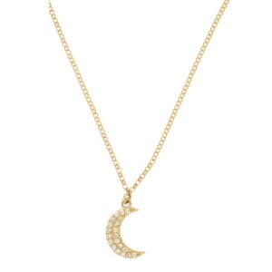 YELLOW GOLD DIAMOND MOON NECKLACE H1881D