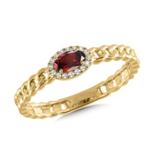 YELLOW GOLD GARNET & DIAMOND RING CGR228Y-DGT