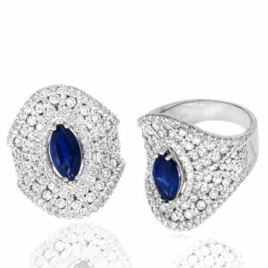 WHITE GOLD SAPPHIRE & DIAMOND RING RW11867S