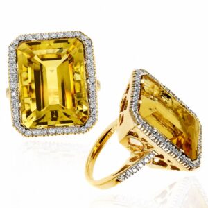YELLOW GOLD CITRINE & DIAMOND RING RM9400CT