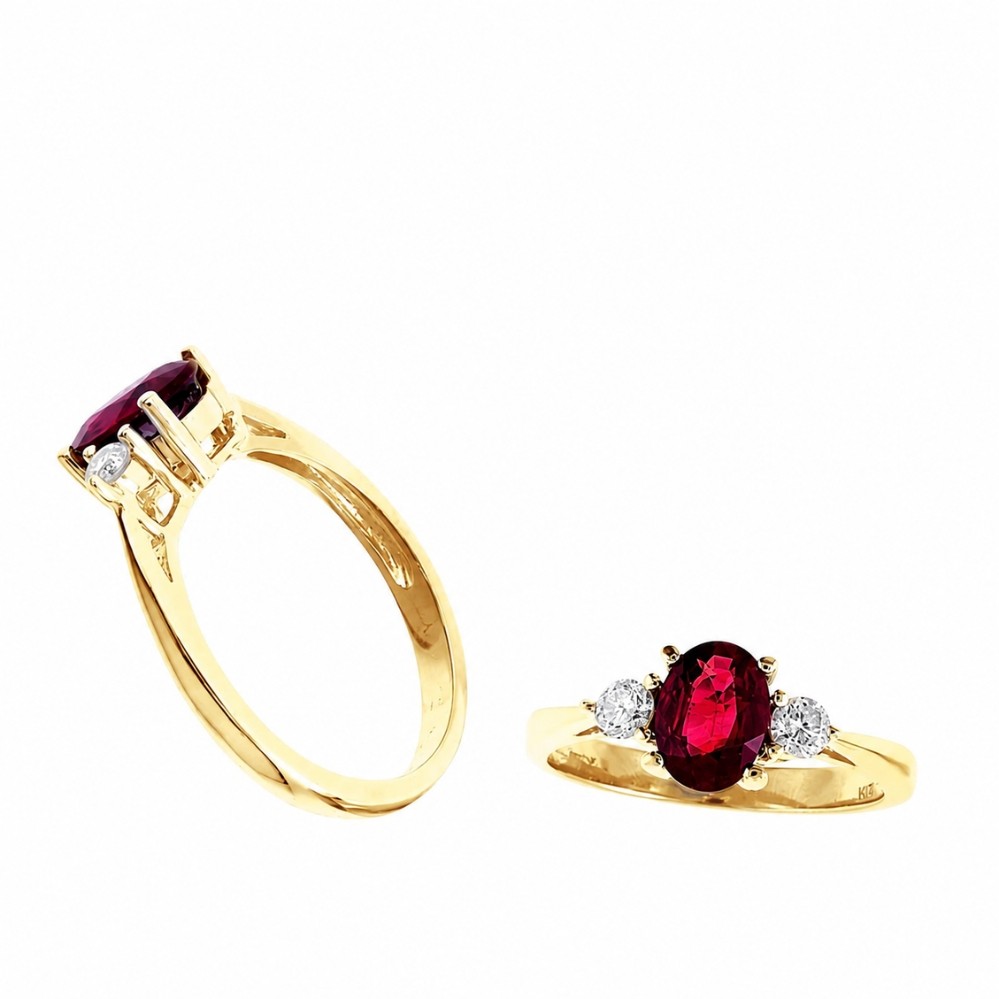YELLOW GOLD RUBY & DIAMOND RING RP8937R