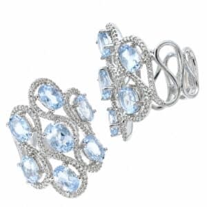 WHITE GOLD AQUAMARINE & DIAMOND RING RW12398AQ