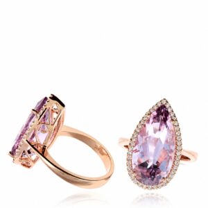 ROSE GOLD AMETHYST & DIAMOND RING RR11158RA