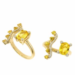 YELLOW GOLD YELLOW SAPPHIRE & DIAMOND RING R13171YS