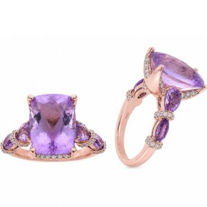 ROSE GOLD AMETHYST & DIAMOND RING RR13190RA