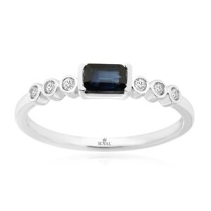 WHITE GOLD SAPPHIRE & DIAMOND RING WH3982S