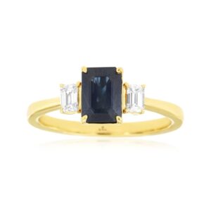YELLOW GOLD SAPPHIRE & DIAMOND RING H2016S