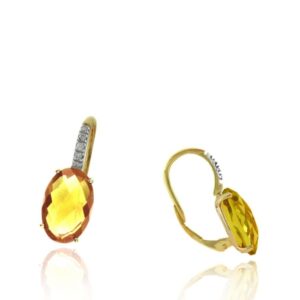 YELLOW GOLD CITRINE & DIAMOND EARRINGS E10228CT