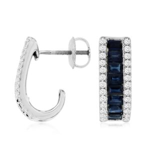 WHITE GOLD SAPPHIRE & DIAMOND EARRINGS WC9466S