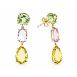 YELLOW GOLD CITRINE & AMETHYST EARRINGS E13180CRG