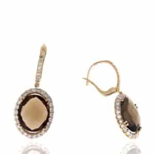 ROSE GOLD TOPAZ & DIAMOND EARRINGS ER11550ST