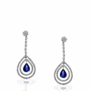 WHITE GOLD SAPPHIRE & DIAMOND EARRINGS EWB11148S