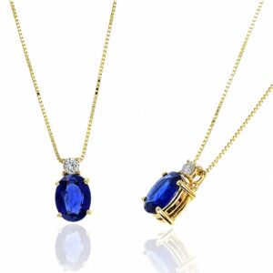 YELLOW GOLD SAPPHIRE & DIAMOND PENDANT PSCP6760S