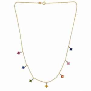 ROSE GOLD SAPPHIRE & DIAMOND NECKLACE NR13213MT