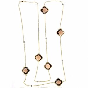YELLOW GOLD TOPAZ & DIAMOND NECKLACE N11562SMT