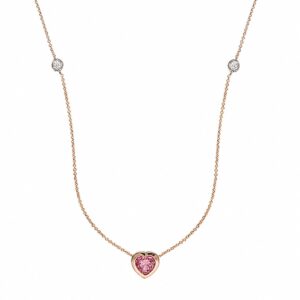 ROSE GOLD PINK SAPPHIRE & DIAMOND PENDANT PR13459PS