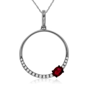 WHITE GOLD RUBY & DIAMOND PENDANT WC7779R