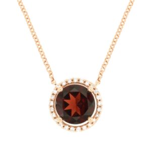 ROSE GOLD GARNET & DIAMOND NECKLACE PC6135G