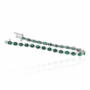 WHITE GOLD EMERALD & DIAMOND BRACELET BWP8053E