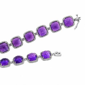 WHITE GOLD AMETHYST & DIAMOND BRACELET BW9798A