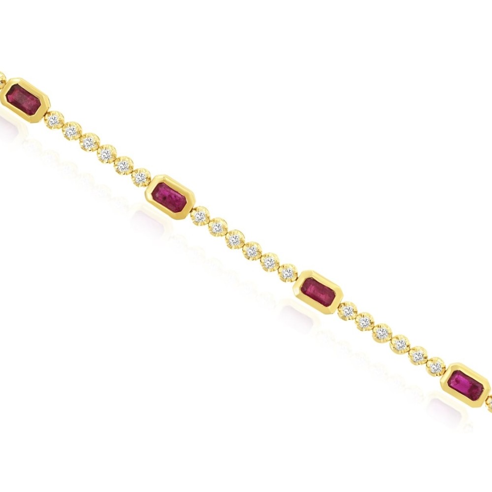 YELLOW GOLD RUBY & DIAMOND BRACELET H3817RB