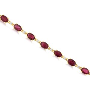 YELLOW GOLD RUBY & DIAMOND BRACELET H3852RB