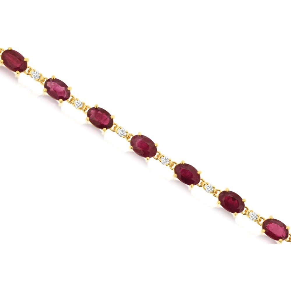 YELLOW GOLD RUBY & DIAMOND BRACELET H3852RB