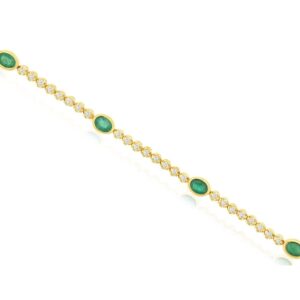 YELLOW GOLD EMERALD & DIAMOND BRACELET H3816EM