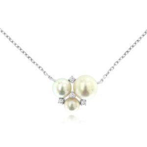 WHITE GOLD PEARL & DIAMOND NECKLACE WH3947P