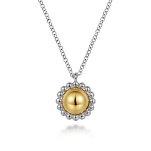 STERLING SILVER & YELLOW GOLD PENDANT NECKLACE NK6898MZJJJ