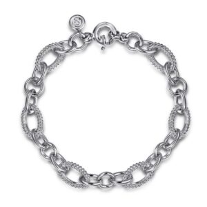STERLING SILVER LINK CHAIN BRACELET TB5013-75SVJJJ