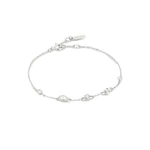 ANIE HAIE SILVER ROUND & TEARDROP BEZEL STATION BRACELET B076-03H