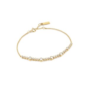 ANIA HAIE GOLD ALTERNATING BEZEL-SET BRACELET B076-11G