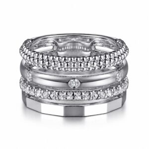 STERLING SILVER WHITE SAPPHIRE STACKABLE RING LR52690SVJWS