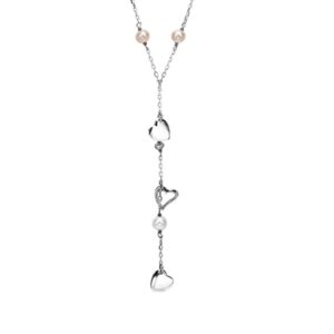 STERLING SILVER PINK PEARL "Y" NECKLACE 1145SN01-SS