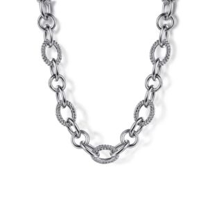 STERLING SILVER LINK CHAIN NECKLACE NK7686SVJJJ