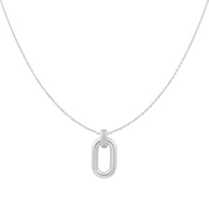 ANIA HAIE SILVER OVAL HOOP PENDANT NECKLACE N062-01H