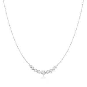ANIA HAIE SILVER GRADUATED PAVE ARC NECKLACE N079-02H