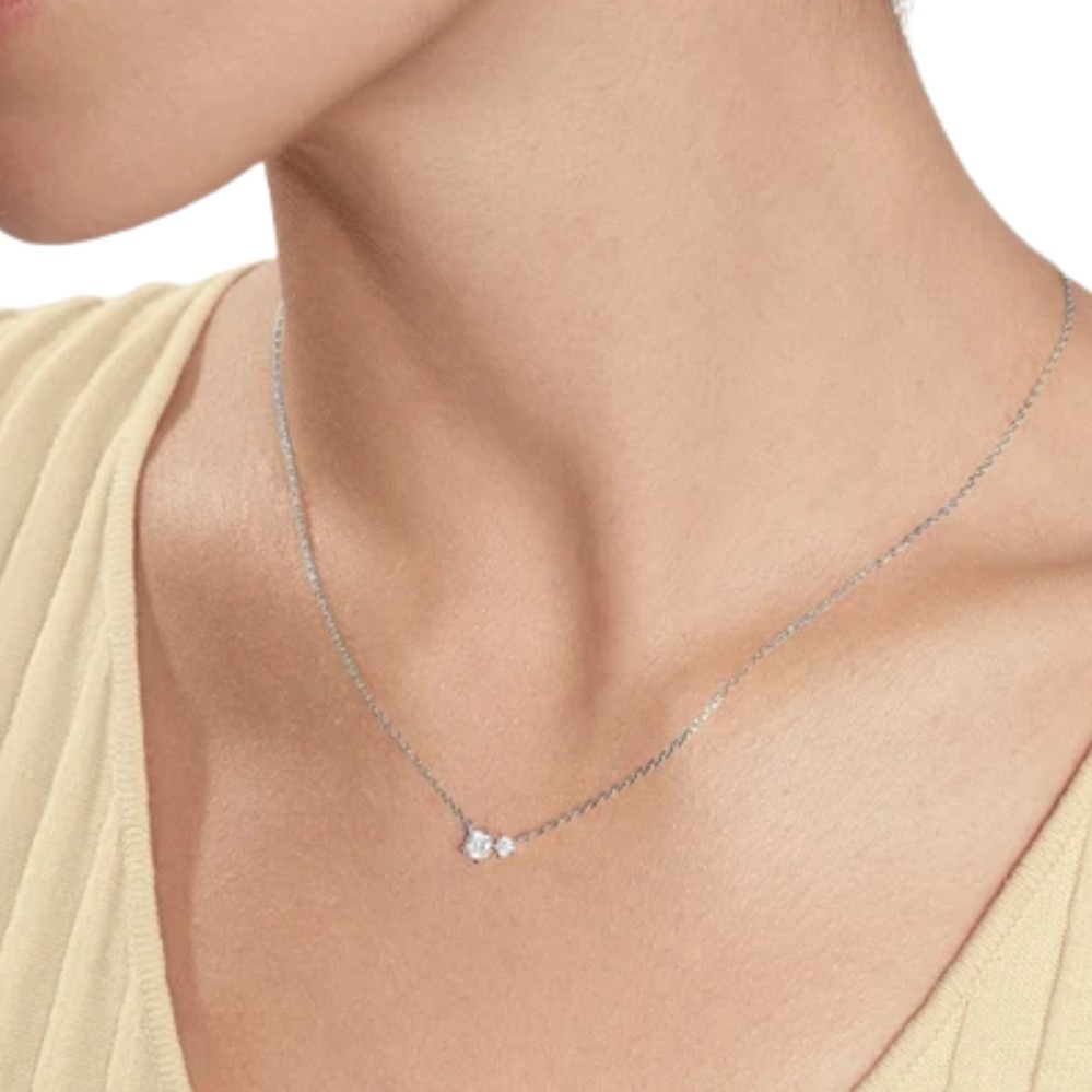 ANIA HAIE SILVER PRONG SET DUE NECKLACE N079-01H